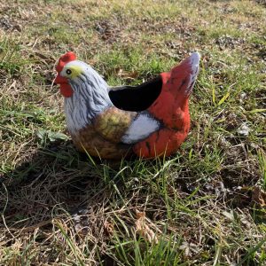 градинска керамична кокошка